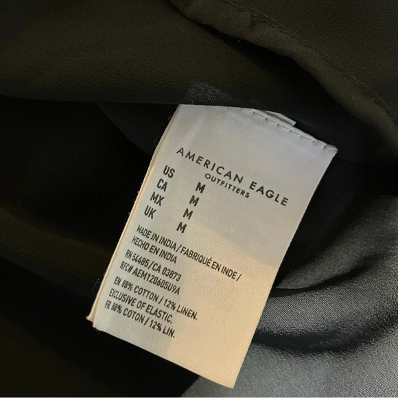 American‎ Eagle Button Front linen blend Mini Dress Medium NWT - Picture 6 of 6